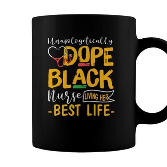 Dope Black Nurse Graphics Living Her Best Life New 2022 Coffee Mug - Seseable