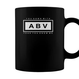 Down With Abv Funny Craft Beer Lover Home Brewer Gift Coffee Mug - Seseable