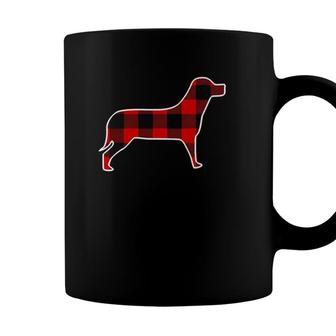 Drever Red Buffalo Plaid Dog Pup Matching Pj Family Gift Coffee Mug - Seseable