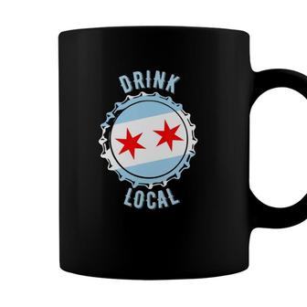 Drink Local Chicago Craft Beer Lover Bottle Cap Coffee Mug - Seseable