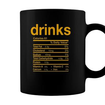 Drinks Nutrition Facts Funny Thanksgiving Christmas Coffee Mug - Seseable