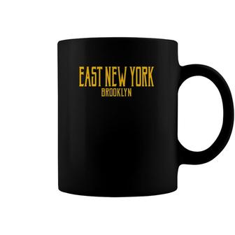 East New York Brooklyn Ny Vintage Text Amber Print Coffee Mug | Mazezy