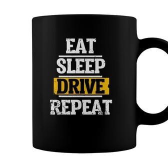 Eat Sleep Drive Repeat Funny School Bus Driver Gift Coffee Mug - Seseable