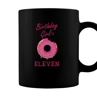 Eleven Birthday Girl Donut 11 Years Old Sweetie Birthday Coffee Mug - Seseable