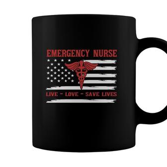 Emergency Nurse Live Love Save Lives Red Letters New 2022 Coffee Mug - Seseable
