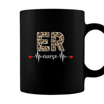 Er Nurse Leopard Heartbeat Red Heart Great New 2022 Coffee Mug - Seseable
