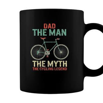 Fathers Day Dad Man Myth The Cycling Legend Husband Grandpa Coffee Mug - Seseable
