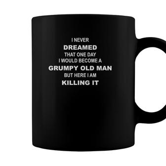 Fathers Day Gifts For Dad Grumpy Old Man Gift Ideas For Father Dad & Papa - You Kids Get Outta Coffee Mug - Seseable