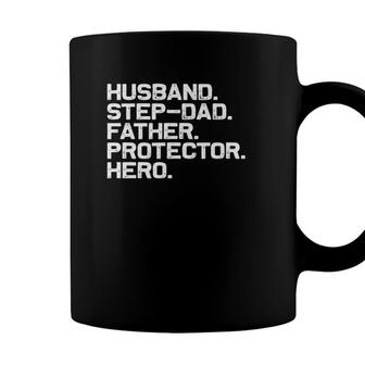 Fathers Day Husband Step Dad Protector Hero Dad Coffee Mug - Seseable