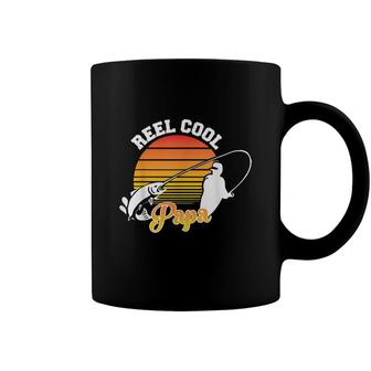 Fathers Day Reel Cool Papa Fishing Dad For Dads Coffee Mug - Seseable
