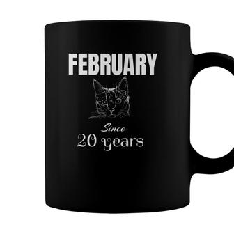 February Happy Birthday 20 Years Old Cat Pet Animal Gift Coffee Mug - Seseable