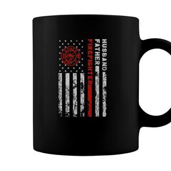 Firefighter Husband Father Fireman Fathers Day Gift For Dad Coffee Mug - Seseable