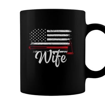 Firefighter Wife Usa Flag Meaningful Great Coffee Mug - Seseable