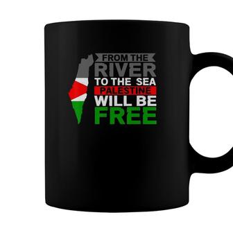 From The River To The Sea Palestine Will Be Free Palestine Flag Map Version Coffee Mug - Seseable
