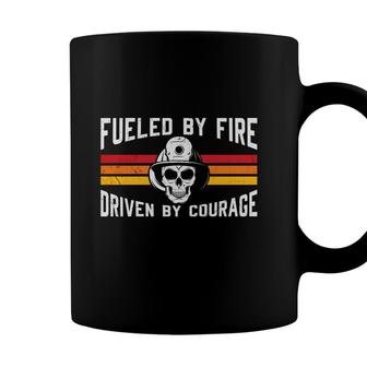 Fueled By Fire Driven By Courage Firefighter Coffee Mug - Seseable