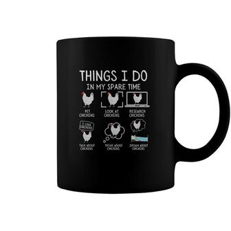 Funny Chickens Print Things I Do In My Spare Time Coffee Mug - Seseable