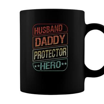 Funny Dad Gift Husband Daddy Protector Hero Fathers Day Mens Coffee Mug - Seseable