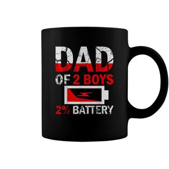 Funny Dad Of 2 Boys Daddy Fathers Day Birthday For Men Coffee Mug - Seseable