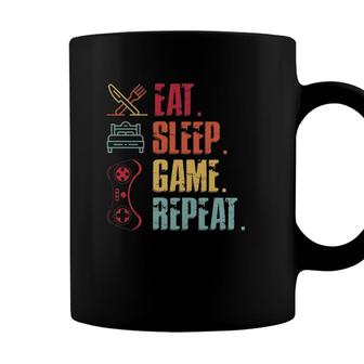 Funny Eat Sleep Game Repeat Video Games Lovers Coffee Mug - Seseable