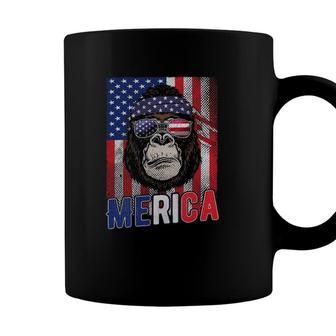 Funny Gorilla Merica 4Th Of July Usa American Flag Patriotic Coffee Mug - Seseable