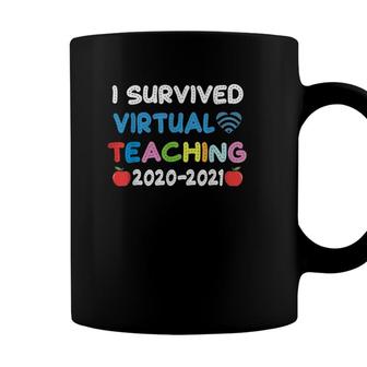 Funny I Survived Virtual Teaching End Of Year Teacher Coffee Mug - Seseable