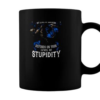 Funny Im A Grumpy Old Man My Level Of Sarcasm Depends On Your Level Of Stupidity Coffee Mug - Seseable