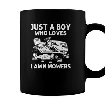 Funny Lawn Mowing Gift Boys Kids Lawn Mower Farm Gardening Coffee Mug - Seseable