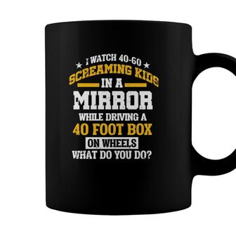 Funny School Bus Driver Screaming Kids Mirror Gift Coffee Mug - Seseable