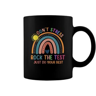 Funny Test Day Rock The Test Rainbow Gifts Teacher Student Coffee Mug - Seseable
