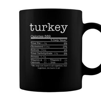 Funny Thanksgiving Christmas Food - Turkey Nutrition Facts Coffee Mug - Seseable