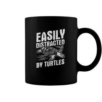 Funny Turtle Design Easily Distracted By Turtles Coffee Mug | Mazezy