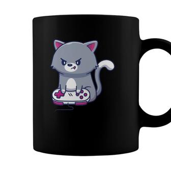 Funny Video Game Lover Cute Cat Gaming Coffee Mug - Seseable