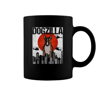 Funny Vintage Japanese Dogzilla Miniature Bull Terrier Coffee Mug | Mazezy