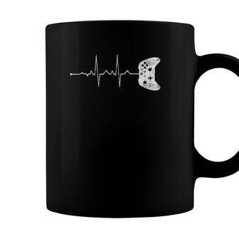 Gamer Heartbeat Video Game Lover Boys & Girls Gift Coffee Mug - Seseable