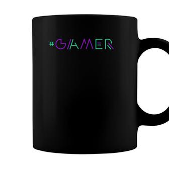 Gamer Retro Gaming Gamer & Video Game Lover Green-Purple Coffee Mug - Seseable