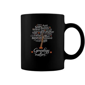Genealogy Matters Funny Genealogy Word Art Tree Coffee Mug | Mazezy