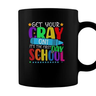 Get Your Crayon Happy First Day Of School Teacher Student Coffee Mug - Seseable