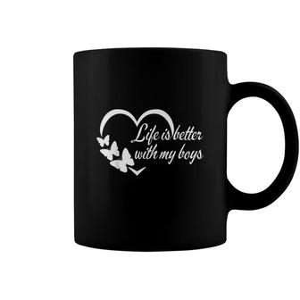 Gifts For Mom Life Is Better With My Boys Coffee Mug - Seseable