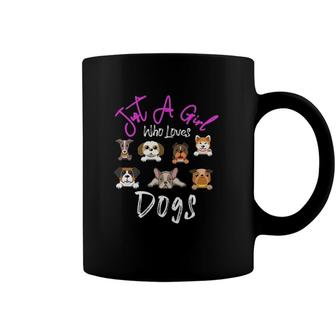 Girl Who Loves Dogs Puppy Dog Lovers Coffee Mug | Mazezy
