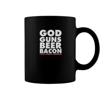 God Guns Beer Bacon I Am A Proud American America Coffee Mug - Monsterry