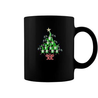 God Jul Christmas Tree Tomte Nisse Gnome Swedish Flag Coffee Mug - Monsterry DE