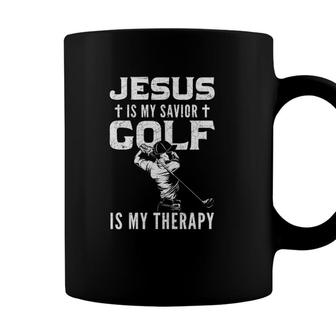 Golf Player Christian Sports Lover Gift Idea Jesus Coffee Mug - Seseable