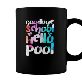 Goodbye School Hello Pool Last Day Of School Summer Tie Dye Coffee Mug - Seseable