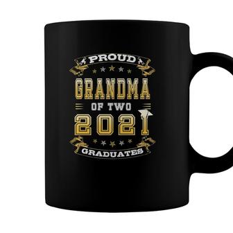 Graduation Proud Grandma Of Two 2021 Graduates High School Coffee Mug - Seseable