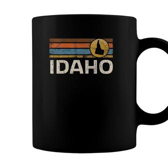 Graphic Tee Idaho Us State Map Vintage Retro Stripes Coffee Mug - Seseable