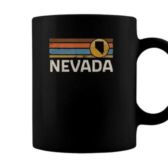 Graphic Tee Nevada Us State Map Vintage Retro Stripes Coffee Mug - Seseable