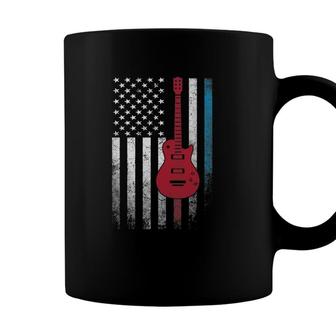Guitar Music Musician 4Th Of July American Flag Usa America Coffee Mug - Seseable