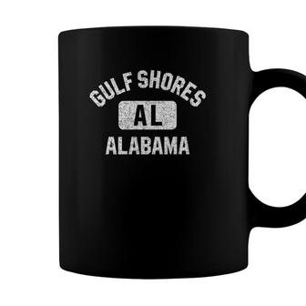 Gulf Shores Al Alabama Gym Style Distressed White Print Coffee Mug - Seseable