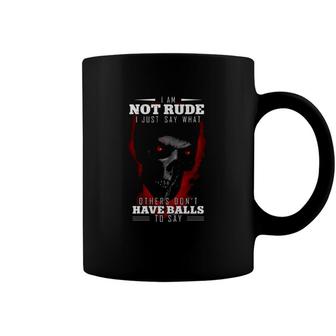 Halloween Silent Skull Not Rude Say What Others Dont Have Balls To Say Coffee Mug | Mazezy