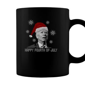 Happy 4Th Of July Santa Hat Joe Biden Ugly Christmas Coffee Mug - Seseable